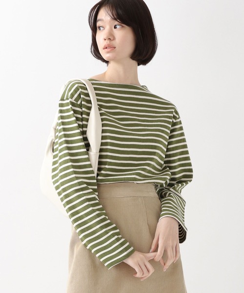 ALAND（エーランド）の「3.3Field Trip／ボーダーボートネックロンT　2261503（Tシャツ/カットソー・レディース・アイボリー/カーキ/ネイビー・FREE）」の3枚目の写真