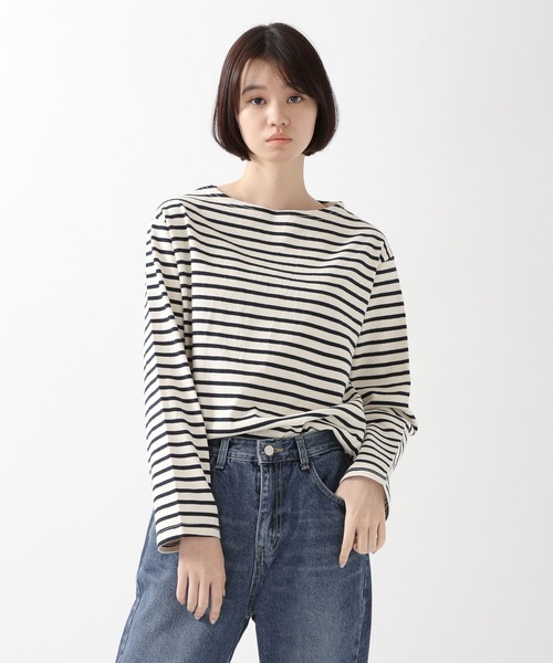 ALAND（エーランド）の「3.3Field Trip／ボーダーボートネックロンT　2261503（Tシャツ/カットソー・レディース・アイボリー/カーキ/ネイビー・FREE）」の13枚目の写真