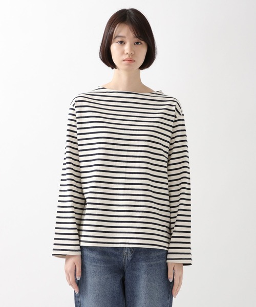 ALAND（エーランド）の「3.3Field Trip／ボーダーボートネックロンT　2261503（Tシャツ/カットソー・レディース・アイボリー/カーキ/ネイビー・FREE）」の7枚目の写真