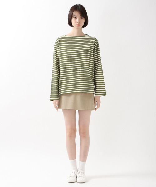 ALAND（エーランド）の「3.3Field Trip／ボーダーボートネックロンT　2261503（Tシャツ/カットソー・レディース・アイボリー/カーキ/ネイビー・FREE）」の14枚目の写真