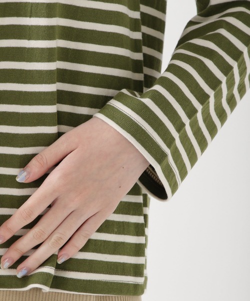 ALAND（エーランド）の「3.3Field Trip／ボーダーボートネックロンT　2261503（Tシャツ/カットソー・レディース・アイボリー/カーキ/ネイビー・FREE）」の15枚目の写真