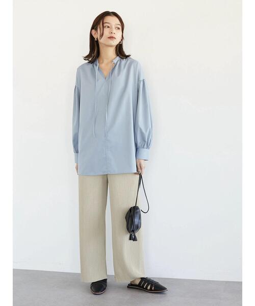 Green Parks(グリーンパークス)の「・RAY CASSIN セルフカットプリーツパンツ*(その他パンツ・レディース・ブラック/ベージュ/ピンク/ブルー/グリーン・FREE)」の6枚目の写真