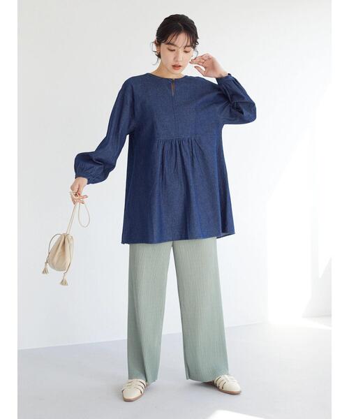 Green Parks(グリーンパークス)の「・RAY CASSIN セルフカットプリーツパンツ*(その他パンツ・レディース・ブラック/ベージュ/ピンク/ブルー/グリーン・FREE)」の20枚目の写真