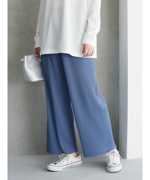 Green Parks(グリーンパークス)の「・RAY CASSIN セルフカットプリーツパンツ*(その他パンツ・レディース・ブラック/ベージュ/ピンク/ブルー/グリーン・FREE)」の5枚目の写真