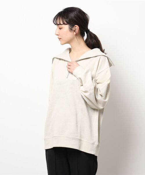 Samansa Mos2 blue（サマンサモスモスブルー）の「裏起毛ハーフジップ