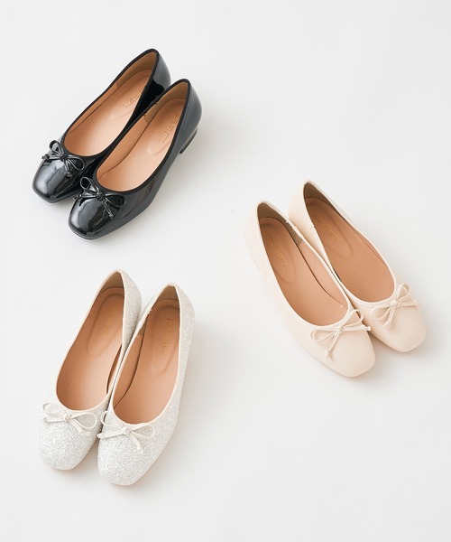 OLIVE des OLIVE(オリーブデオリーブ)の「スクエアトゥバレーシューズ(バレエシューズ・レディース・ホワイト/ブラック/オフホワイト・SMALL/MEDIUM/LARGE)」の9枚目の写真