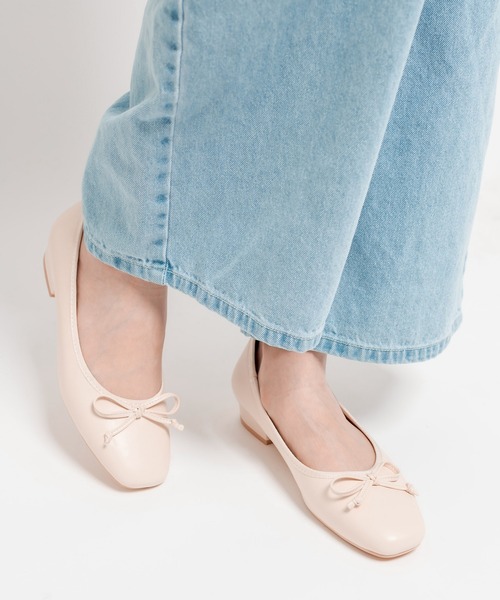 OLIVE des OLIVE(オリーブデオリーブ)の「スクエアトゥバレーシューズ(バレエシューズ・レディース・ホワイト/ブラック/オフホワイト・SMALL/MEDIUM/LARGE)」の6枚目の写真