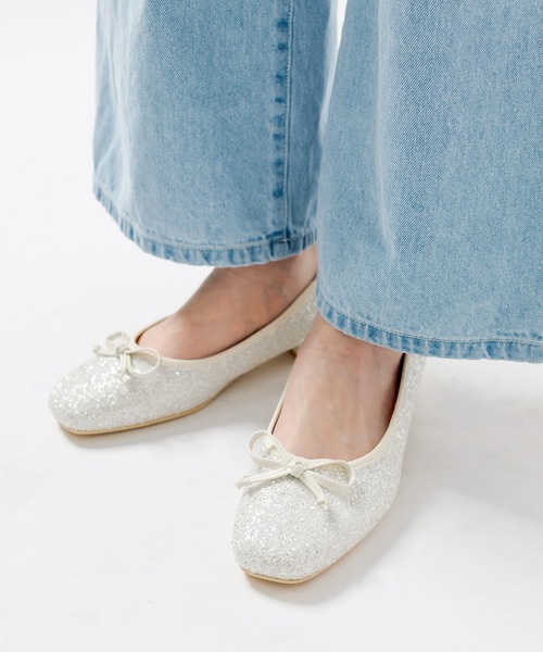 OLIVE des OLIVE(オリーブデオリーブ)の「スクエアトゥバレーシューズ(バレエシューズ・レディース・ホワイト/ブラック/オフホワイト・SMALL/MEDIUM/LARGE)」の12枚目の写真