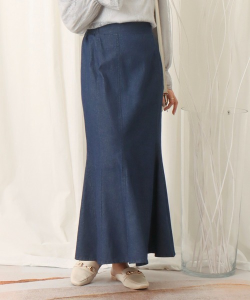 libelle more（リベル モア）の「デニムマーメイドスカート（デニムスカート・レディース・ネイビー/ブルー・L/M）」の2枚目の写真