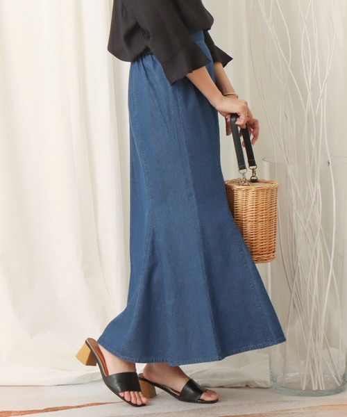 libelle more（リベル モア）の「デニムマーメイドスカート（デニムスカート・レディース・ネイビー/ブルー・L/M）」の5枚目の写真