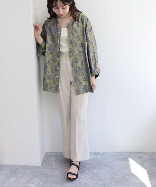 FREDY&GLOSTER（フレディアンドグロスター）の「【Hollingworth country outfitters】クルーネック Shirts Paisley Jacuard ペイズリージャガードシャツ（シャツ/ブラウス・レディース・ゴールド/ブラック系その他4・MEDIUM）」の9枚目の写真