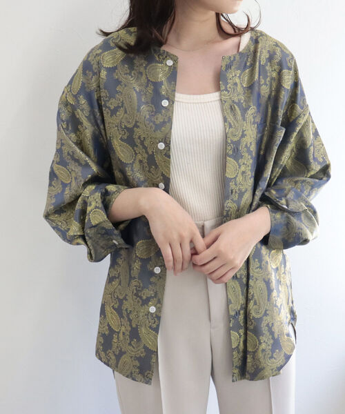 FREDY&GLOSTER（フレディアンドグロスター）の「【Hollingworth country outfitters】クルーネック Shirts Paisley Jacuard ペイズリージャガードシャツ（シャツ/ブラウス・レディース・ゴールド/ブラック系その他4・MEDIUM）」の11枚目の写真