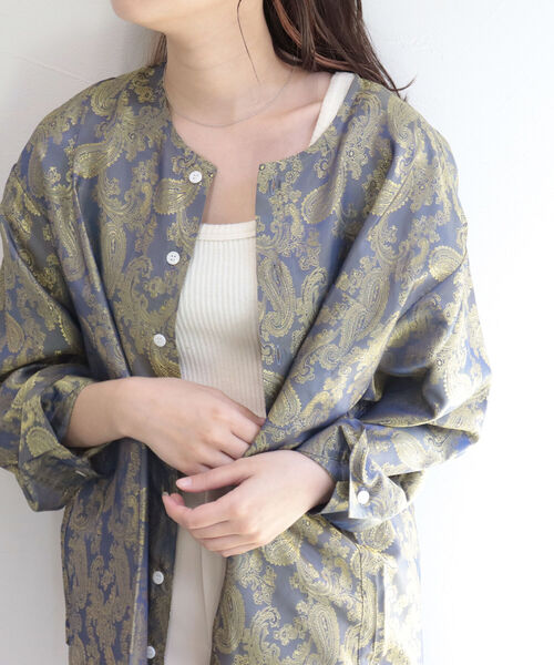 FREDY&GLOSTER（フレディアンドグロスター）の「【Hollingworth country outfitters】クルーネック Shirts Paisley Jacuard ペイズリージャガードシャツ（シャツ/ブラウス・レディース・ゴールド/ブラック系その他4・MEDIUM）」の12枚目の写真