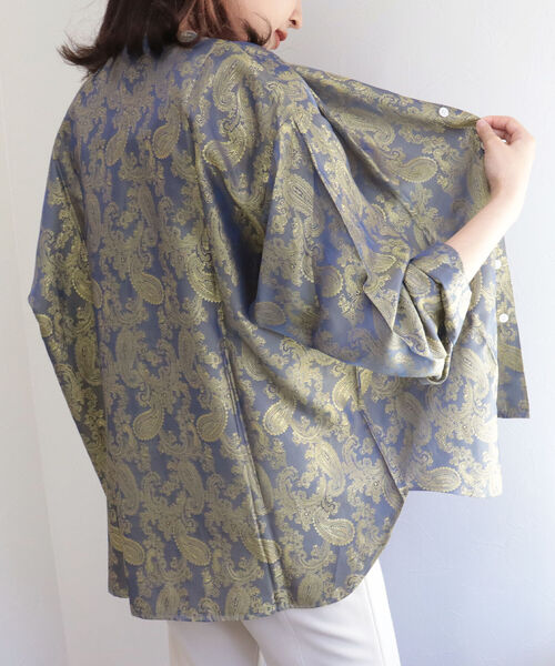 FREDY&GLOSTER（フレディアンドグロスター）の「【Hollingworth country outfitters】クルーネック Shirts Paisley Jacuard ペイズリージャガードシャツ（シャツ/ブラウス・レディース・ゴールド/ブラック系その他4・MEDIUM）」の13枚目の写真