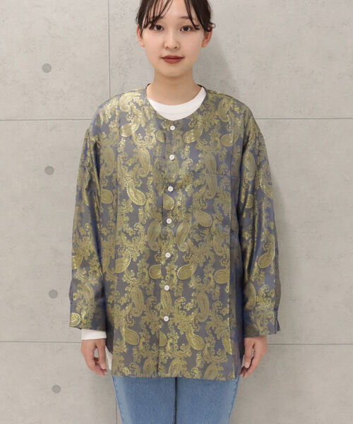 FREDY&GLOSTER（フレディアンドグロスター）の「【Hollingworth country outfitters】クルーネック Shirts Paisley Jacuard ペイズリージャガードシャツ（シャツ/ブラウス・レディース・ゴールド/ブラック系その他4・MEDIUM）」の8枚目の写真