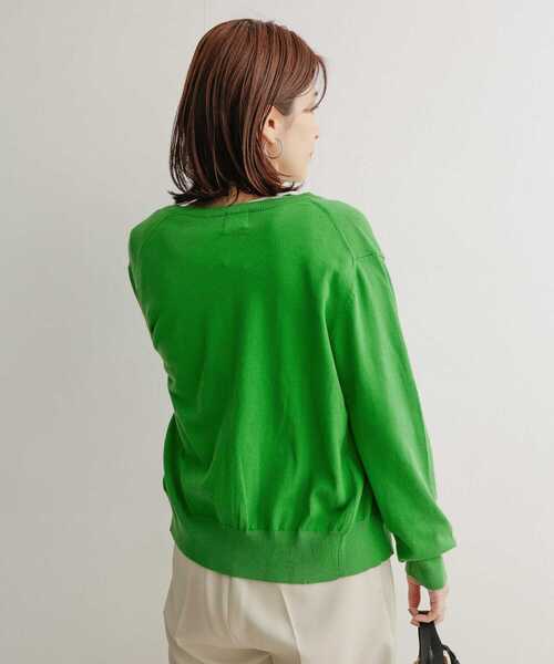 URBAN RESEARCH DOORS（アーバンリサーチドアーズ）の「コットンクルーネックカーディガン（カーディガン/ボレロ・レディース・レッド/ブルー/グリーン・1）」の4枚目の写真