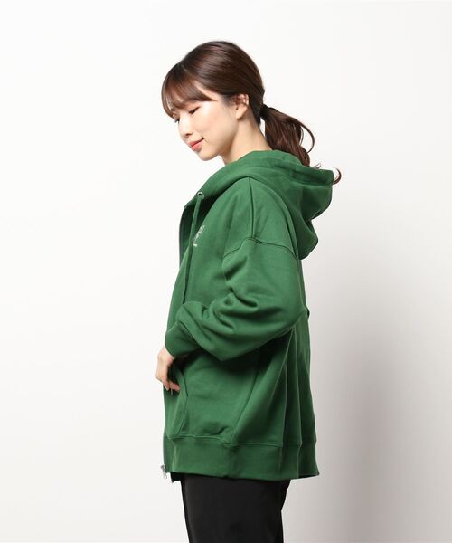 notch.（ノッチ）の「ロゴ刺繍パーカー（パーカー・レディース・ライトグレー/ブラック/グリーン・M）」の4枚目の写真