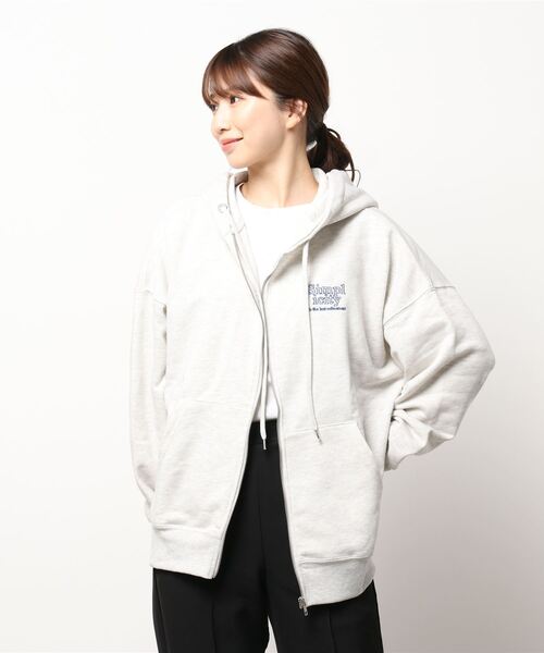 notch.（ノッチ）の「ロゴ刺繍パーカー（パーカー・レディース・ライトグレー/ブラック/グリーン・M）」の7枚目の写真