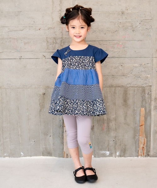 RAGMART（ラグマート）の「パッチワークティアードチュニック（チュニック・キッズ・オフホワイト/イエロー/ネイビー・110cm/120cm/100cm/130cm）」の5枚目の写真