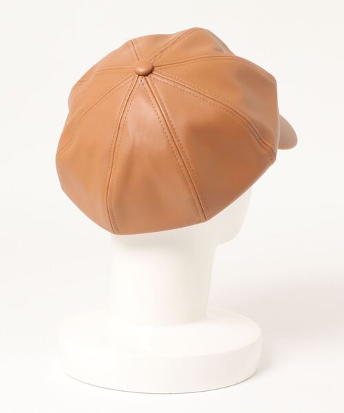 Mayree（メイリー）の「合成皮革キャスケット【YC】（キャスケット・レディース・キャメル/ブラック・FREE）」の3枚目の写真