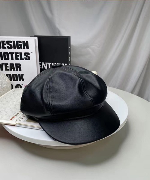 Mayree（メイリー）の「合成皮革キャスケット【YC】（キャスケット・レディース・キャメル/ブラック・FREE）」の8枚目の写真