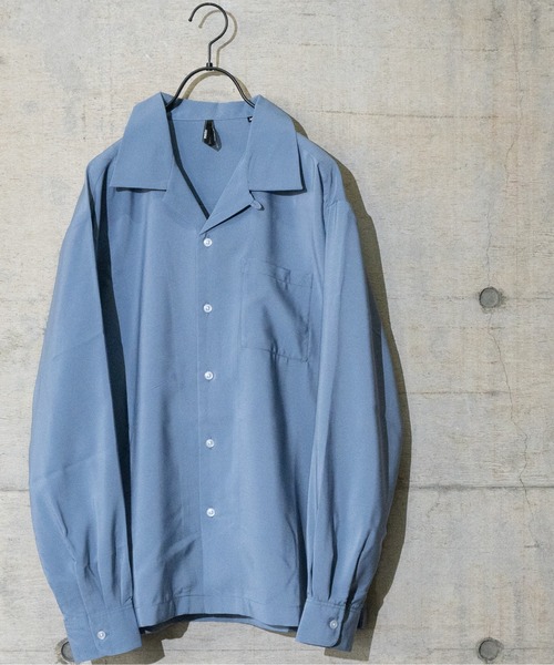 JOHN'S CLOSET（ジョンズクローゼット）の「【i】ポリ無地オープンカラーシャツ（シャツ/ブラウス・メンズ・グレイッシュベージュ/モカ/グリーン/ブラック/グレイッシュブルー/ホワイト・LARGE/MEDIUM/X-LARGE）」の6枚目の写真