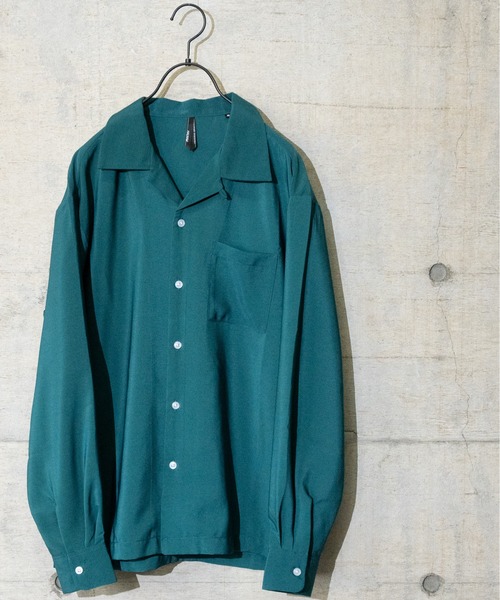 JOHN'S CLOSET（ジョンズクローゼット）の「【i】ポリ無地オープンカラーシャツ（シャツ/ブラウス・メンズ・グレイッシュベージュ/モカ/グリーン/ブラック/グレイッシュブルー/ホワイト・LARGE/MEDIUM/X-LARGE）」の5枚目の写真