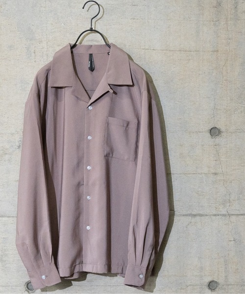 JOHN'S CLOSET（ジョンズクローゼット）の「【i】ポリ無地オープンカラーシャツ（シャツ/ブラウス・メンズ・グレイッシュベージュ/モカ/グリーン/ブラック/グレイッシュブルー/ホワイト・LARGE/MEDIUM/X-LARGE）」の4枚目の写真