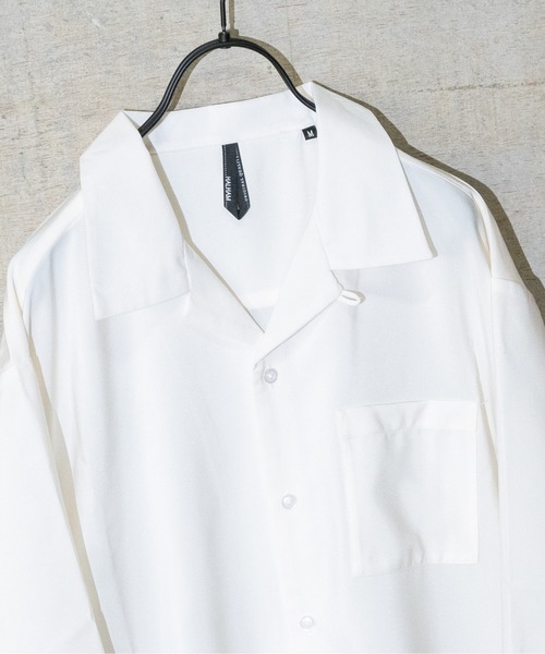 JOHN'S CLOSET（ジョンズクローゼット）の「【i】ポリ無地オープンカラーシャツ（シャツ/ブラウス・メンズ・グレイッシュベージュ/モカ/グリーン/ブラック/グレイッシュブルー/ホワイト・LARGE/MEDIUM/X-LARGE）」の7枚目の写真