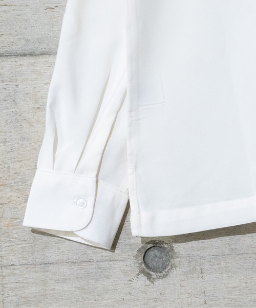 JOHN'S CLOSET（ジョンズクローゼット）の「【i】ポリ無地オープンカラーシャツ（シャツ/ブラウス・メンズ・グレイッシュベージュ/モカ/グリーン/ブラック/グレイッシュブルー/ホワイト・LARGE/MEDIUM/X-LARGE）」の10枚目の写真