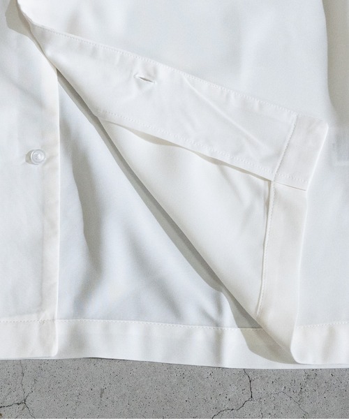 JOHN'S CLOSET（ジョンズクローゼット）の「【i】ポリ無地オープンカラーシャツ（シャツ/ブラウス・メンズ・グレイッシュベージュ/モカ/グリーン/ブラック/グレイッシュブルー/ホワイト・LARGE/MEDIUM/X-LARGE）」の11枚目の写真