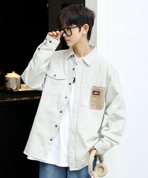 Dickies(ディッキーズ)の「【neos -addictive design-】GENUINE DICKIES ジェニュイン ディッキーズ ルーズシルエット ツイル ワークシャツ(シャツ/ブラウス・メンズ・ブラック/ベージュ/ブルー/ホワイト系/ネイビー系・MEDIUM/LARGE/X-LARGE)」の2枚目の写真
