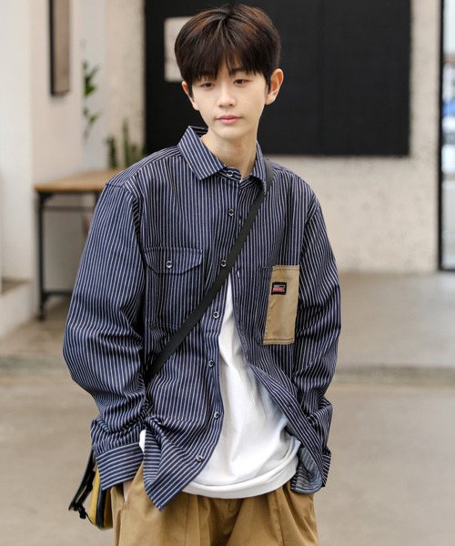 Dickies(ディッキーズ)の「【neos -addictive design-】GENUINE DICKIES ジェニュイン ディッキーズ ルーズシルエット ツイル ワークシャツ(シャツ/ブラウス・メンズ・ブラック/ベージュ/ブルー/ホワイト系/ネイビー系・MEDIUM/LARGE/X-LARGE)」の5枚目の写真