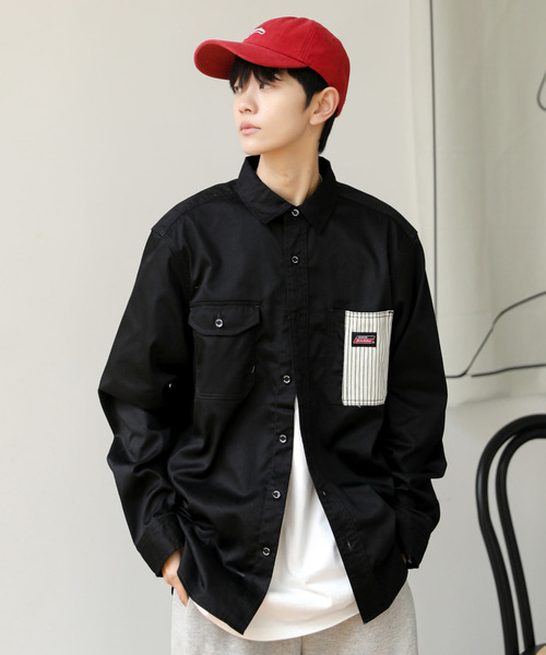 Dickies(ディッキーズ)の「【neos -addictive design-】GENUINE DICKIES ジェニュイン ディッキーズ ルーズシルエット ツイル ワークシャツ(シャツ/ブラウス・メンズ・ブラック/ベージュ/ブルー/ホワイト系/ネイビー系・MEDIUM/LARGE/X-LARGE)」の3枚目の写真