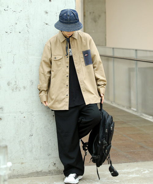 Dickies(ディッキーズ)の「【neos -addictive design-】GENUINE DICKIES ジェニュイン ディッキーズ ルーズシルエット ツイル ワークシャツ(シャツ/ブラウス・メンズ・ブラック/ベージュ/ブルー/ホワイト系/ネイビー系・MEDIUM/LARGE/X-LARGE)」の13枚目の写真