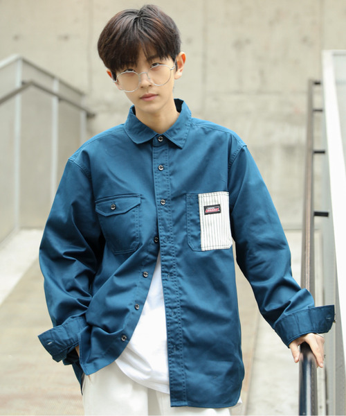 Dickies(ディッキーズ)の「【neos -addictive design-】GENUINE DICKIES ジェニュイン ディッキーズ ルーズシルエット ツイル ワークシャツ(シャツ/ブラウス・メンズ・ブラック/ベージュ/ブルー/ホワイト系/ネイビー系・MEDIUM/LARGE/X-LARGE)」の16枚目の写真