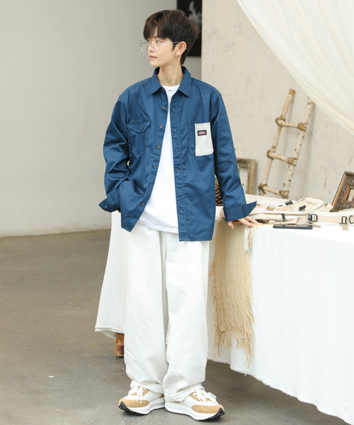 Dickies(ディッキーズ)の「【neos -addictive design-】GENUINE DICKIES ジェニュイン ディッキーズ ルーズシルエット ツイル ワークシャツ(シャツ/ブラウス・メンズ・ブラック/ベージュ/ブルー/ホワイト系/ネイビー系・MEDIUM/LARGE/X-LARGE)」の17枚目の写真