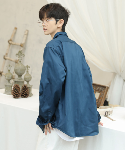 Dickies(ディッキーズ)の「【neos -addictive design-】GENUINE DICKIES ジェニュイン ディッキーズ ルーズシルエット ツイル ワークシャツ(シャツ/ブラウス・メンズ・ブラック/ベージュ/ブルー/ホワイト系/ネイビー系・MEDIUM/LARGE/X-LARGE)」の18枚目の写真