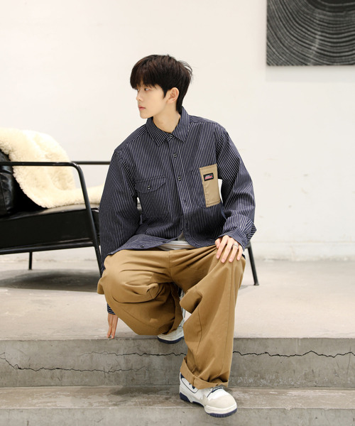 Dickies(ディッキーズ)の「【neos -addictive design-】GENUINE DICKIES ジェニュイン ディッキーズ ルーズシルエット ツイル ワークシャツ(シャツ/ブラウス・メンズ・ブラック/ベージュ/ブルー/ホワイト系/ネイビー系・MEDIUM/LARGE/X-LARGE)」の7枚目の写真