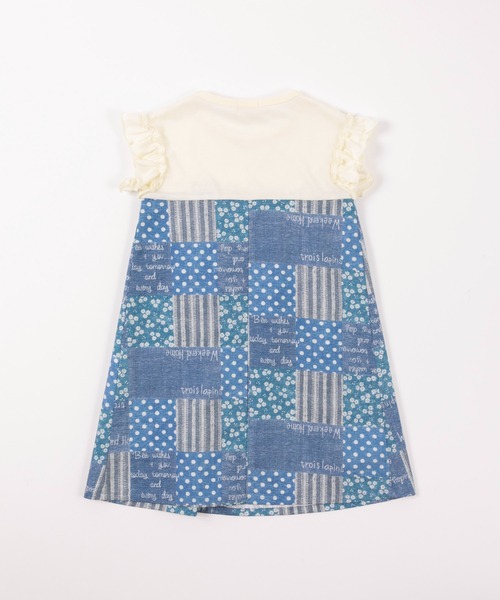 trois lapins kp（トロワラパンケーピー）の「パッチワークプリントのワンピース(100-130cm)（ワンピース・キッズ・ブルー・110cm/120cm/130cm/100cm）」の10枚目の写真