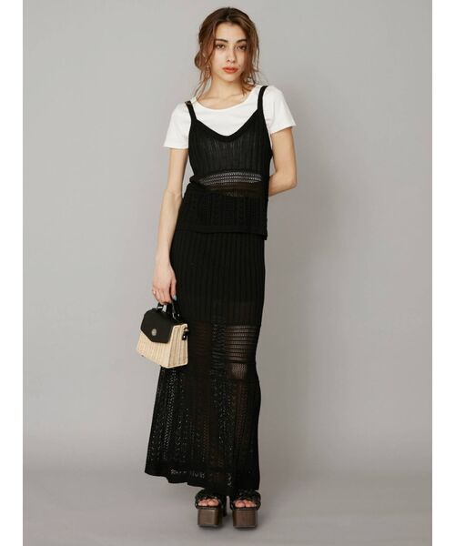 EVRIS（エヴリス）の「クロシェニットキャミ【セットアップ着用