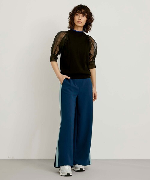 CITY TOKYO（シティトウキョウ）の「シアースリーブニットトップス（ニット/セーター・レディース・ベージュ/ブラック/ライム・FREE）」の12枚目の写真