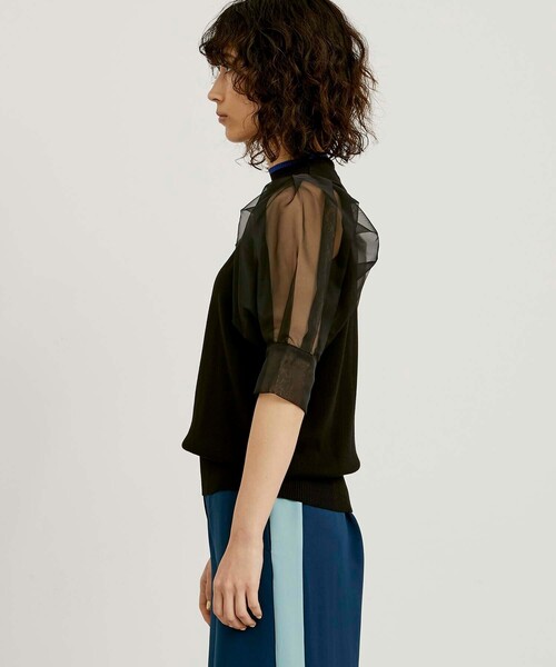 CITY TOKYO（シティトウキョウ）の「シアースリーブニットトップス（ニット/セーター・レディース・ベージュ/ブラック/ライム・FREE）」の13枚目の写真