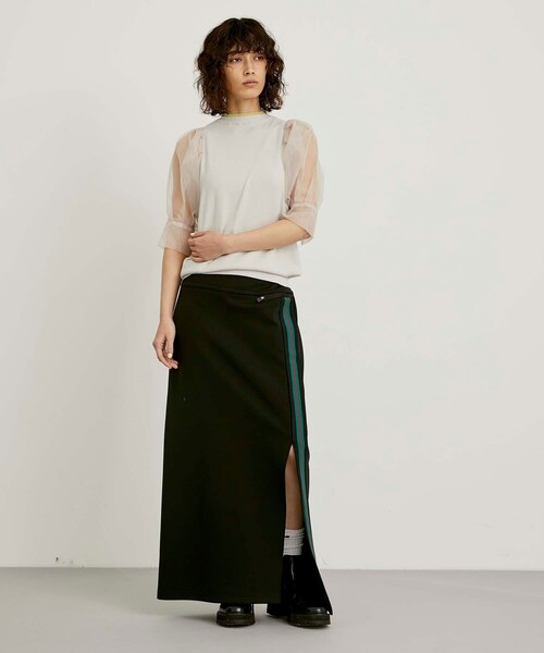 CITY TOKYO（シティトウキョウ）の「シアースリーブニットトップス（ニット/セーター・レディース・ベージュ/ブラック/ライム・FREE）」の14枚目の写真