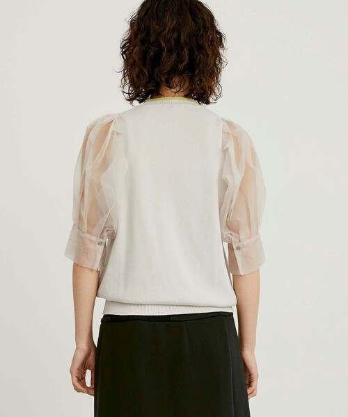 CITY TOKYO（シティトウキョウ）の「シアースリーブニットトップス（ニット/セーター・レディース・ベージュ/ブラック/ライム・FREE）」の19枚目の写真