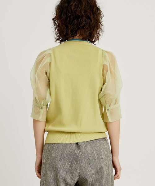 CITY TOKYO（シティトウキョウ）の「シアースリーブニットトップス（ニット/セーター・レディース・ベージュ/ブラック/ライム・FREE）」の20枚目の写真