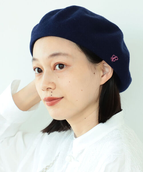 BEAMS BOY（ビームスボーイ）の「BEAMS BOY / BB 刺繍 配色 ベレー 22FW（ハンチング/ベレー帽・レディース・ブラック/ベージュ/ネイビー/グレー・ONE SIZE）」の4枚目の写真