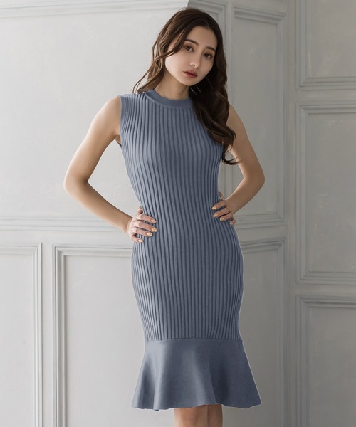 Julia Boutique（ジュリアブティック）の「ミディアム丈・スリーブレスマーメイドニットワンピース/22022（ワンピース・レディース・ブラック/ベージュ/ネイビー/ブラウン/ブルー/ラベンダー・MEDIUM）」の15枚目の写真