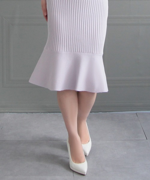 Julia Boutique（ジュリアブティック）の「ミディアム丈・スリーブレスマーメイドニットワンピース/22022（ワンピース・レディース・ブラック/ベージュ/ネイビー/ブラウン/ブルー/ラベンダー・MEDIUM）」の18枚目の写真