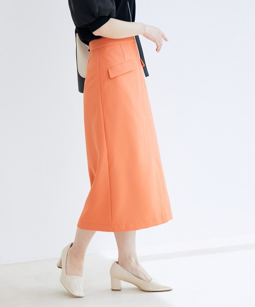 VIS(ビス)の「【EASY CARE】フロントスリットタイトスカート(スカート・レディース・ダークブラウン/オレンジ/ベージュ系その他2・SS/S/M)」の21枚目の写真